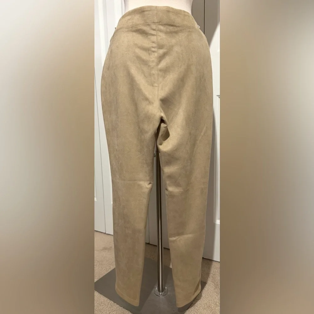 2 for $25 Max Studio Ladies Beige Tan Faux Suede Leggings Size L XL NWT